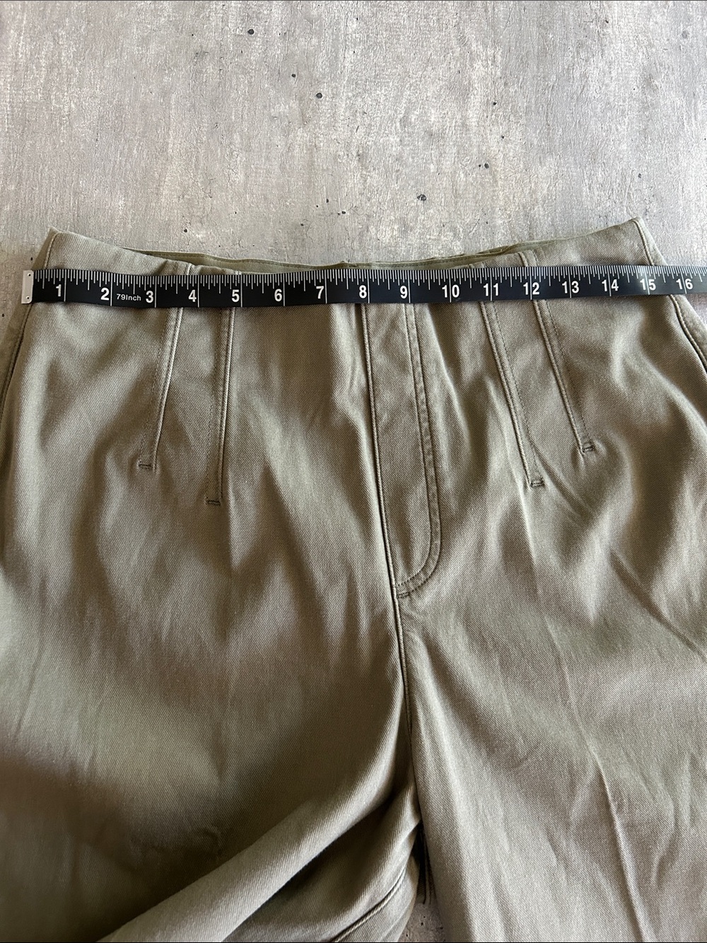 SPANX Stretch Twill Cropped Wide Leg Tuscan Olive Pants , Size L - Picture 10 of 11